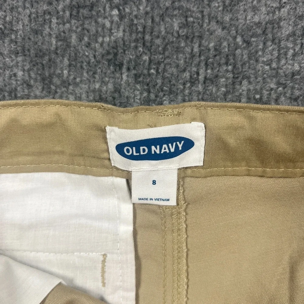 Old Navy Built in Flex Chino Shorts‎ Kids 8 Beige Stretch Mid Rise Lot of 2